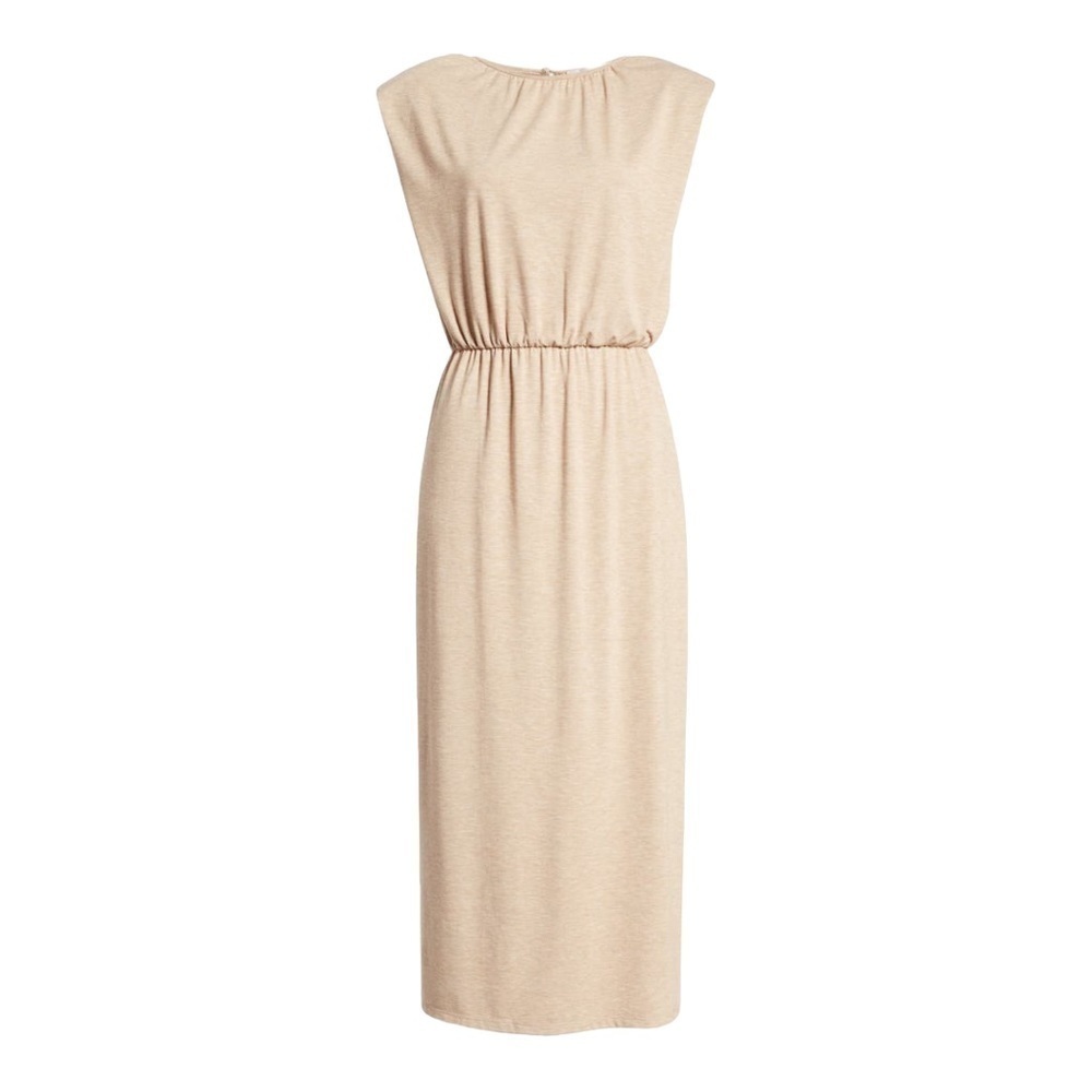 WAYF Padded Shoulder Midi Dress - Picture 3 of 15